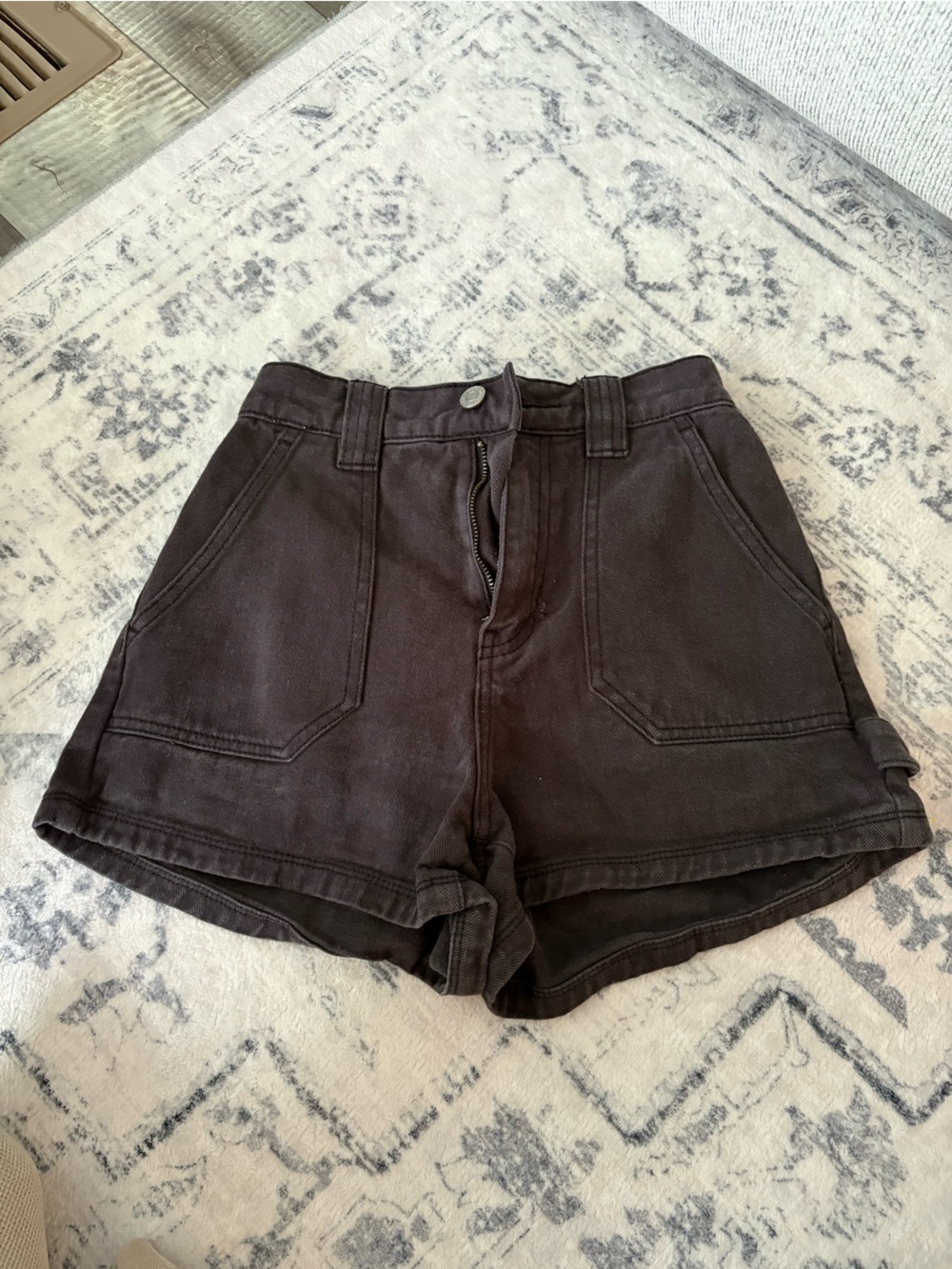 PacSun Black High-Rise Utility Shorts